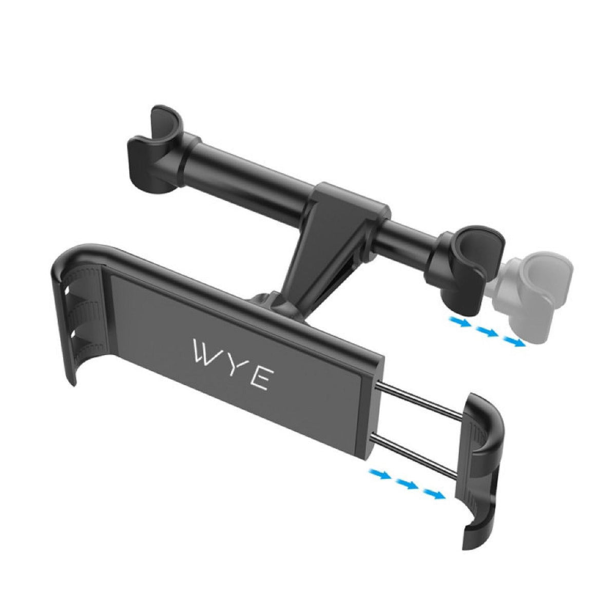 Car Headrest Tablet & Phone Holder Black