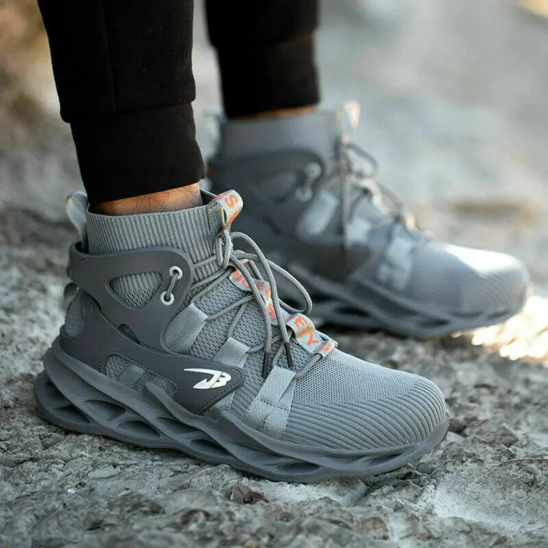 Breathable Men's Safety Work Boots Waterproof Non-slip EVA Men Women Steel Toe Safety Shoes