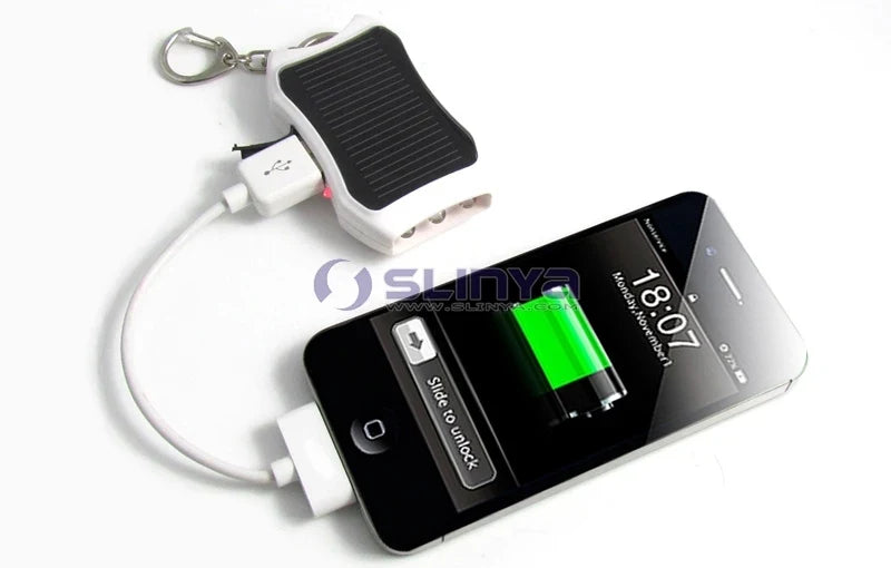 Solar Charger Power Bank Keychain Solar Flashlight Keychain Solar Lamp