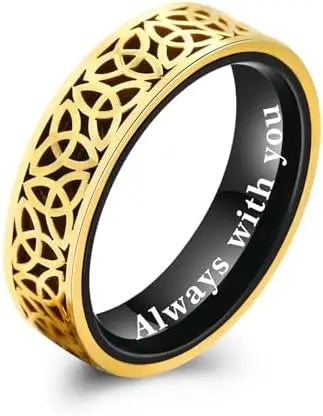 TGNEL 6mm Stainless Steel Men's Ring Classic Celtic Wedding Band Comfort Fit Size 7-14 Always You Promise Rings for Men & Women