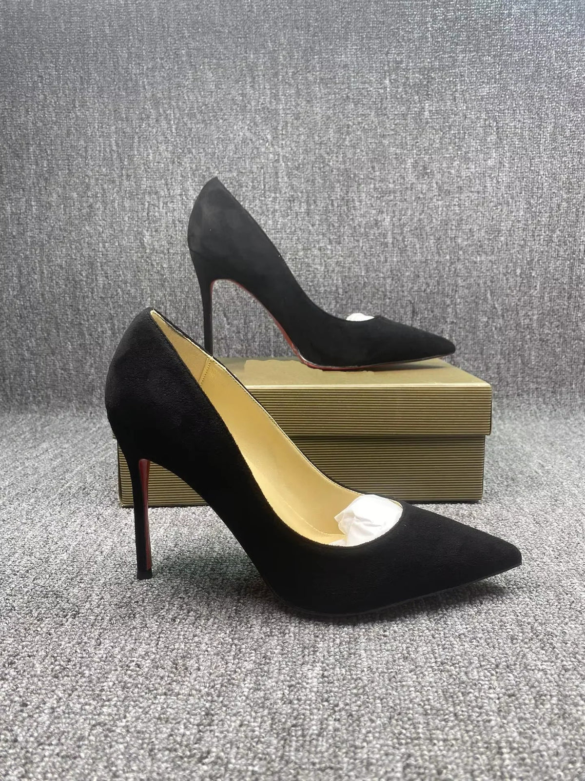 2026 Designer Luxury Red Bottom High Heels Black Leather Women Stilettos Comfortable Non-slip Dress Shoes Pointed Toe
