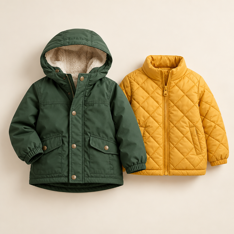 Kids green and gold jackets