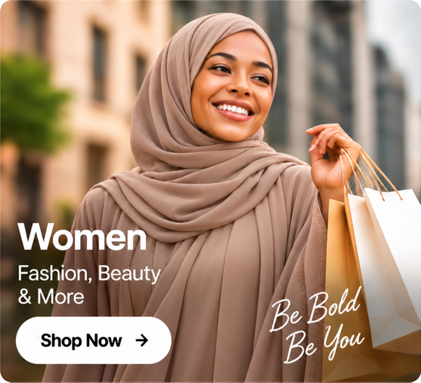 Hiirad Women collection fashion image with scarf and abaya