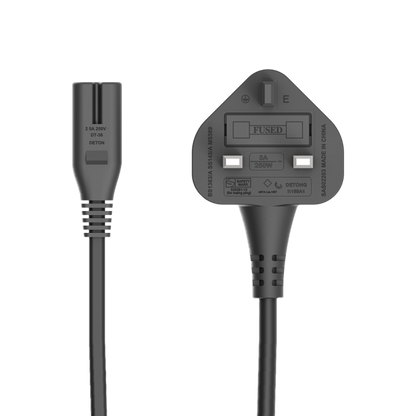 Y-PC01-1M1 Figure-8 (C7) UK Power Cord 1.5M Black