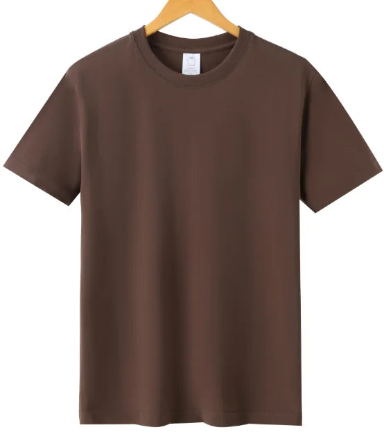 Blank Drop Shoulder Rib O-neck Oversized T-shirt for Men Men's Heavy Cotton t Shirt High Quality Custom LOGO Desgin