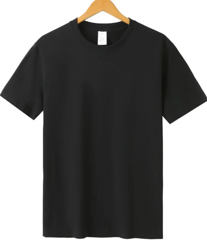 Blank Drop Shoulder Rib O-neck Oversized T-shirt for Men Men's Heavy Cotton t Shirt High Quality Custom LOGO Desgin