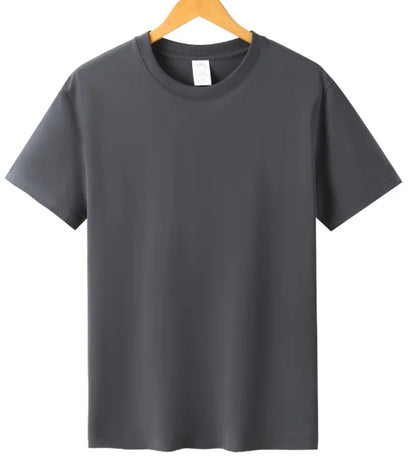 Blank Drop Shoulder Rib O-neck Oversized T-shirt for Men Men's Heavy Cotton t Shirt High Quality Custom LOGO Desgin