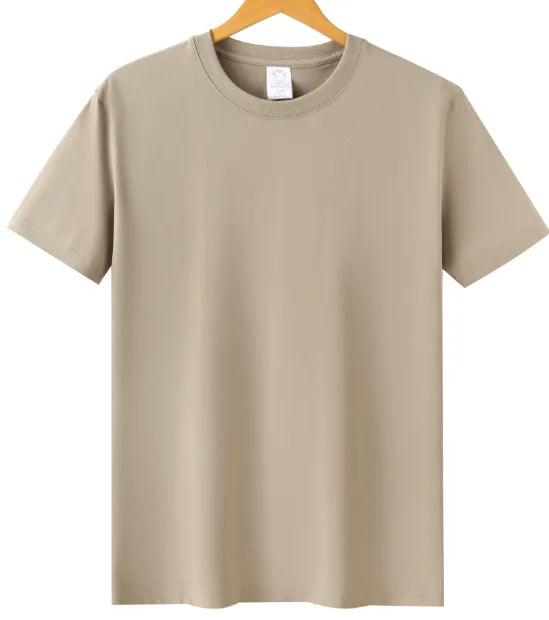 Blank Drop Shoulder Rib O-neck Oversized T-shirt for Men Men's Heavy Cotton t Shirt High Quality Custom LOGO Desgin