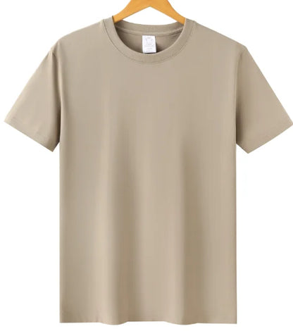 Blank Drop Shoulder Rib O-neck Oversized T-shirt for Men Men's Heavy Cotton t Shirt High Quality Custom LOGO Desgin