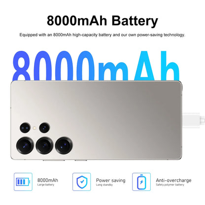 US Warehouse S25 Ultra 5G Smartphone 7.3 Inch 16GB+1TB Memory 4 Cameras Face ID Built-in Stylus LTE Cellular 108MP Unlocked