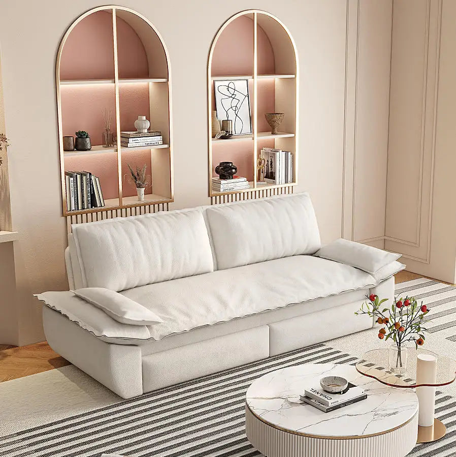 3-in-1 Convertible Reclining Foldable Modern Sleeper Sofa Multi-Functional Velvet Loveseat Bed