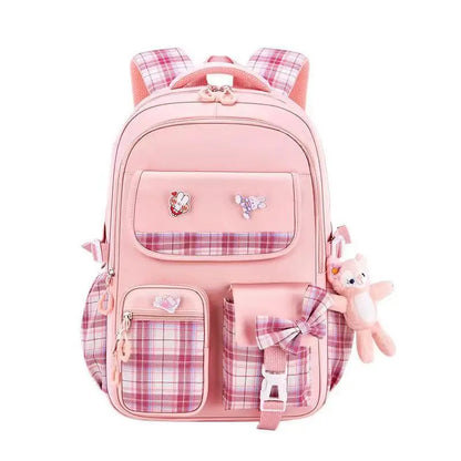 Wholesale Cute Bow Cartoon Backpack Large Capacity Relief Schoolbag Primary School Students Women Waterproof Zipper Children