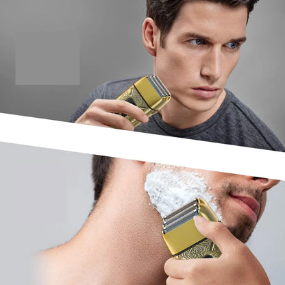 3-blade Men's Reciprocating Rotary Shaver USB Rechargeable Wet and Dry Use Gift for Men