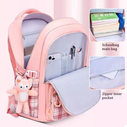 Wholesale Cute Bow Cartoon Backpack Large Capacity Relief Schoolbag Primary School Students Women Waterproof Zipper Children