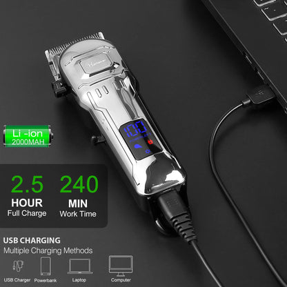 Hatteker Cordless Professional Men's Electric Hair Clippers Beard Trimmer Set Facial Grooming Set for Men