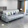 Modern Dual-Use Fabric Latex Sofa Bed Small House Foldable Three-Person Living Room Furniture for Simple Modern House