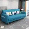 Modern Dual-Use Fabric Latex Sofa Bed Small House Foldable Three-Person Living Room Furniture for Simple Modern House