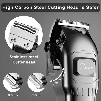 Hatteker Cordless Professional Men's Electric Hair Clippers Beard Trimmer Set Facial Grooming Set for Men