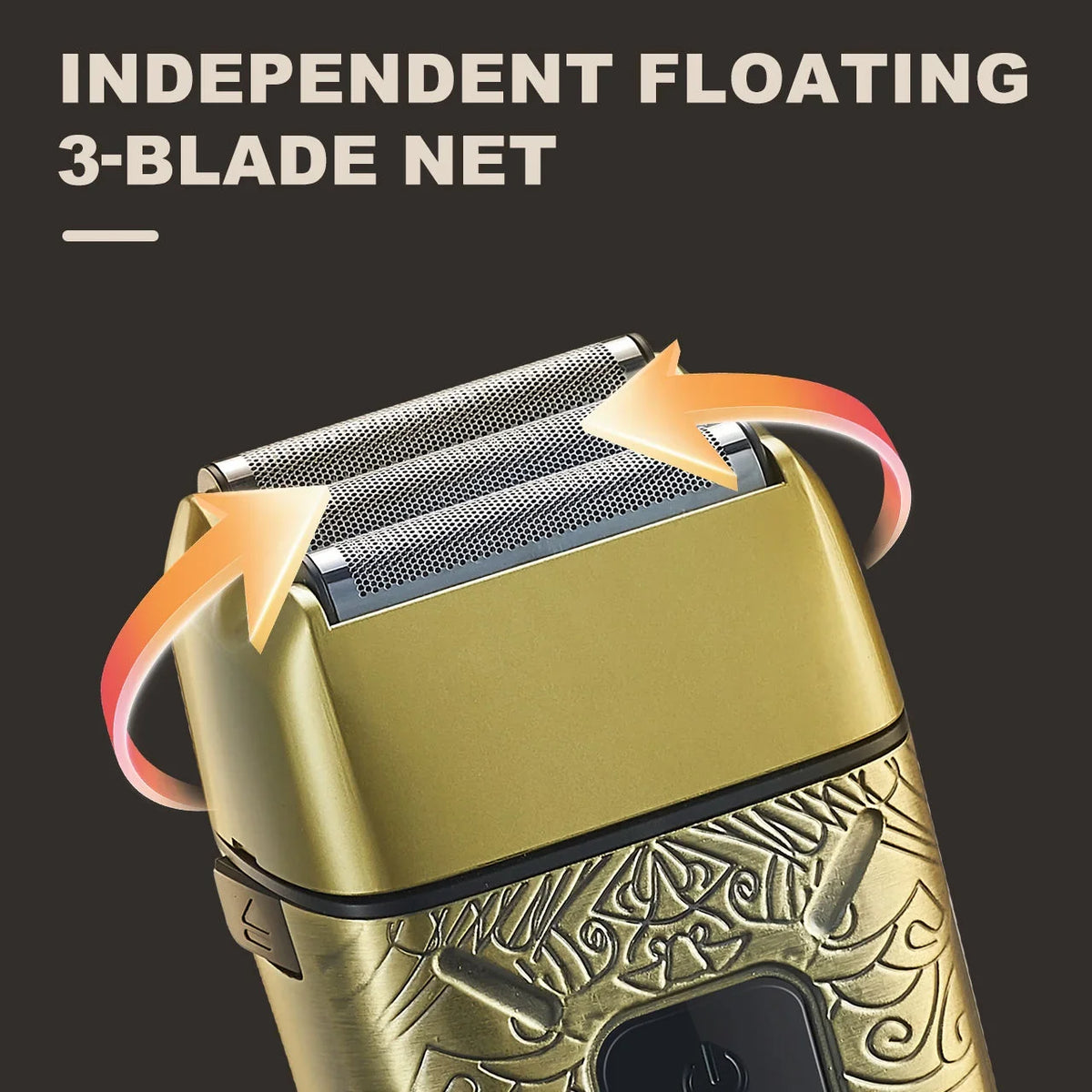 3-blade Men's Reciprocating Rotary Shaver USB Rechargeable Wet and Dry Use Gift for Men