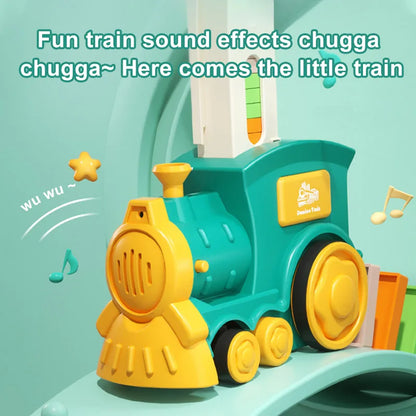 LEZA BABY Kids Automatic Laying Domino Train Electric Car Dominoes Set Brick Blocks Kits Games Educational Toys Children DIY