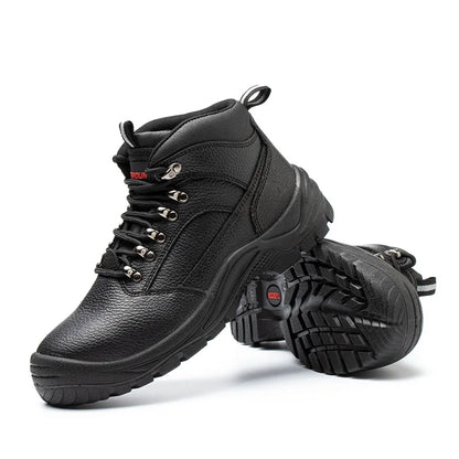 Men's Work Safety Boots Steel Toe, Microfiber Upper EVA Sole, Lightweight Breathable Durable Protective Footwear for Men