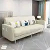 Modern Dual-Use Fabric Latex Sofa Bed Small House Foldable Three-Person Living Room Furniture for Simple Modern House