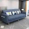 Modern Dual-Use Fabric Latex Sofa Bed Small House Foldable Three-Person Living Room Furniture for Simple Modern House