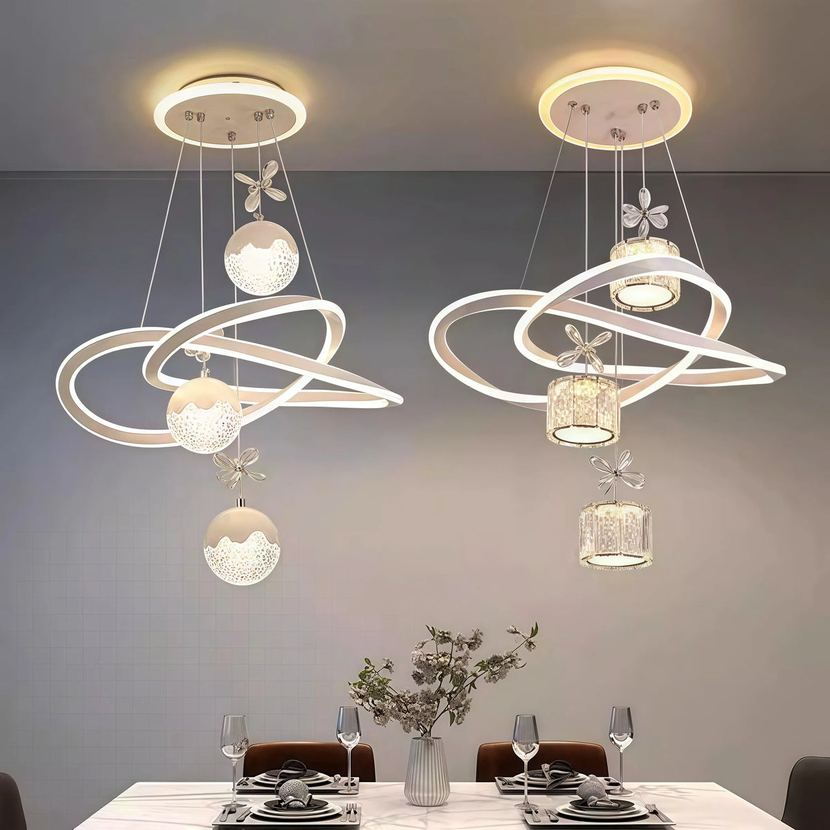 Modern Crystal Light Luxury Remote Chandeliers Home LED Advanced Sense Livingroom Lamp 120W 165-220V 3CCT Pendants Lighting 2026