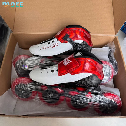 SeeMore Carbon Fiber Racing Speed Inline Skates Adults Professional Competition Skating Shoes with 4 Wheel Optional 90/100/110mm