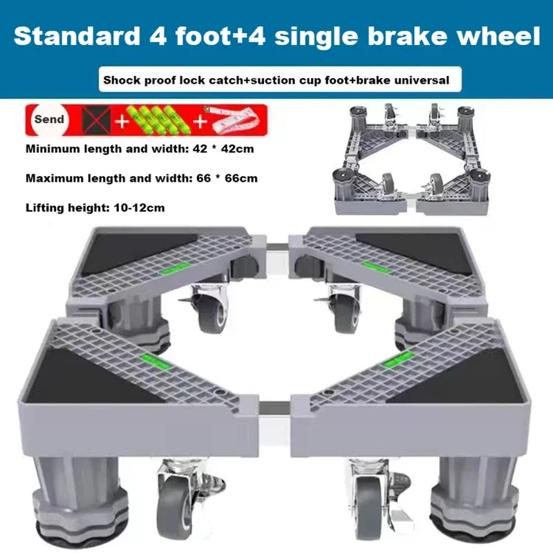 Universal Base Washing Machine Stand Lifting Fridge Base Multi-functional Adjustable Base for Dryer Refrigerator Washing Machine