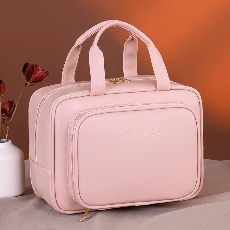 Large Capacity PU Cosmetic Bag Portable Makeup Organizer Options For Travel & Daily Use, Cosmetic Toiletry Storage