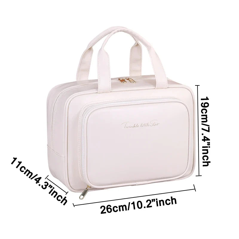 Large Capacity PU Cosmetic Bag Portable Makeup Organizer Options For Travel & Daily Use, Cosmetic Toiletry Storage