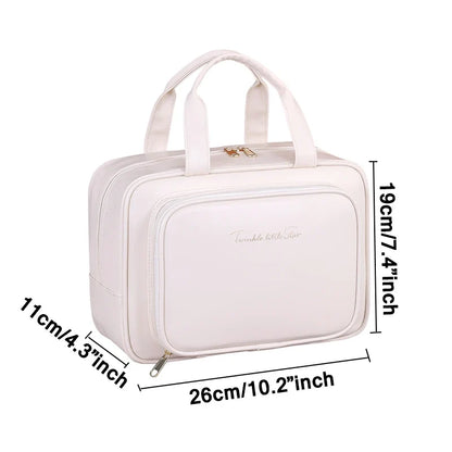 Large Capacity PU Cosmetic Bag Portable Makeup Organizer Options For Travel & Daily Use, Cosmetic Toiletry Storage