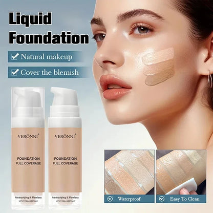 Full Coverage Foundation Bottles - Buildable Full Coverage Liquid Makeup for Custom Skin Tone Mixing & Daily Wear, Oil Control