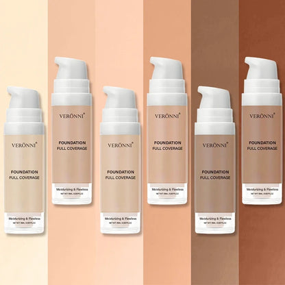 Full Coverage Foundation Bottles - Buildable Full Coverage Liquid Makeup for Custom Skin Tone Mixing & Daily Wear, Oil Control