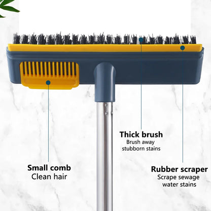 Floor Cleaning Brush Bathroom Windows Wall Tile Wiper Brush Long Handle 2 in 1 Scrubber Brush Floor Srubber Shower Cleaning Tool