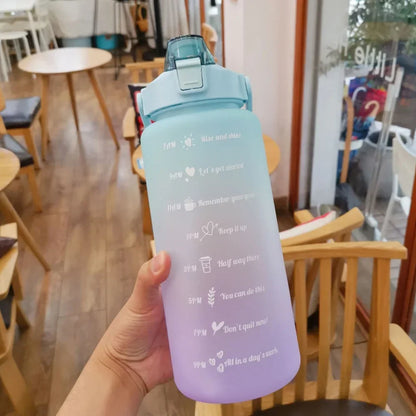 Large Capacity Water Cup Summer Sports 2000ml Graduated Straw Plastic Cup High Temperature Frothed Outdoor Sports Kettle