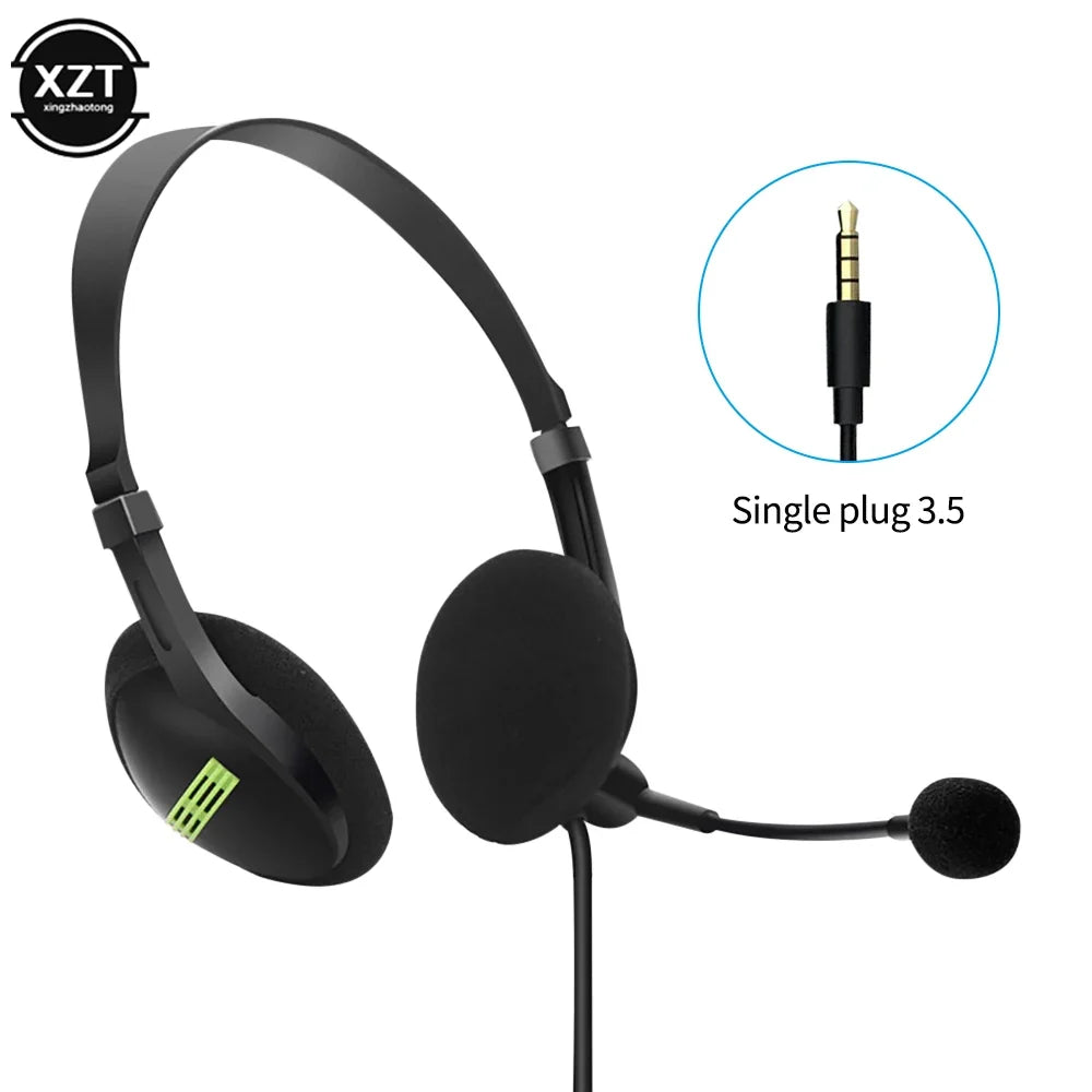 kebidu 3.5mm Noise Cancelling Wired Headphones Microphone Universal USB Headset With Microphone For PC Laptop Computer