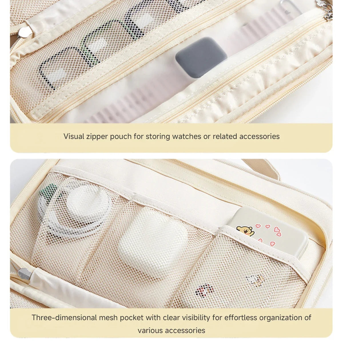 Watch Bands Storage Bag For Women Portable Storage Makeup Organizer Large Capacity Travel Toiletry Storage Bags