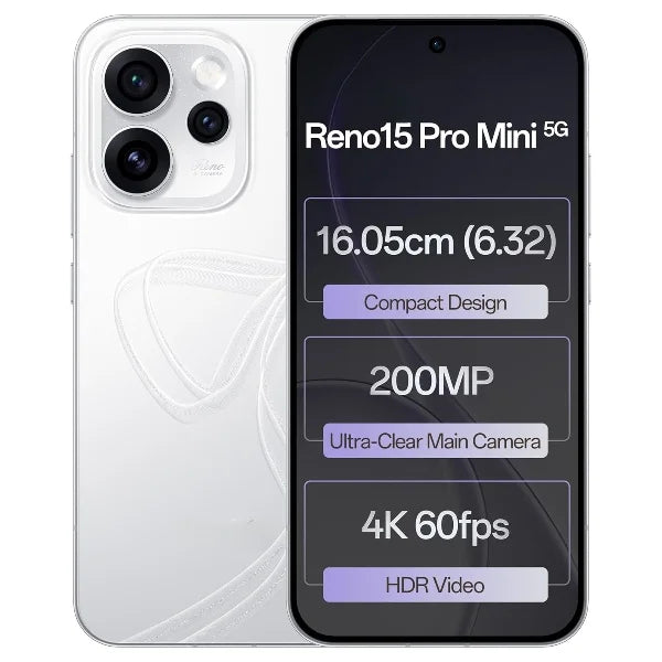 High Performance 15Pro mini 5G (Glacier White, 12GB RAM, 256GB Storage)