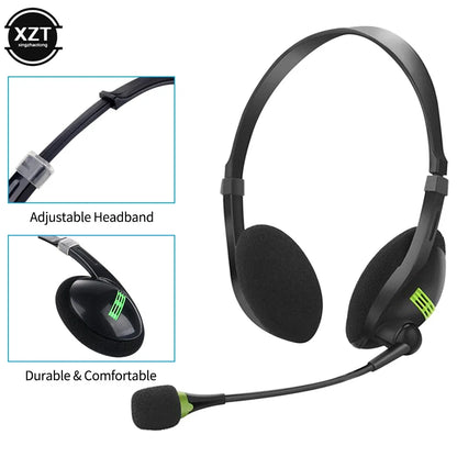 kebidu 3.5mm Noise Cancelling Wired Headphones Microphone Universal USB Headset With Microphone For PC Laptop Computer
